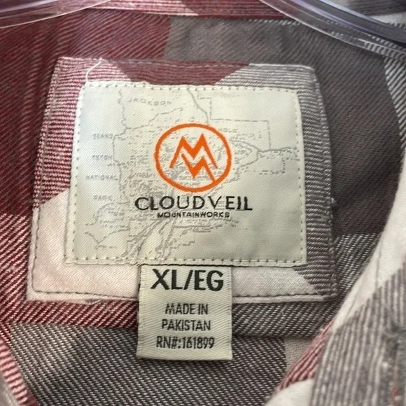 NWT. Cloudveil Mountain Works Men’s XL Catawba Flannel Button Down Shirt. - Picture 4 of 12